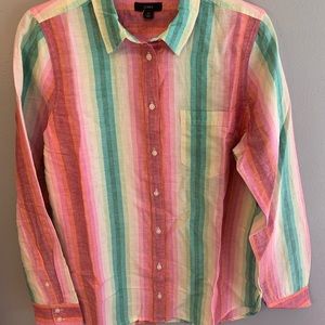 Brand New J Crew Multicolored Super Soft Button Down Top Size XL